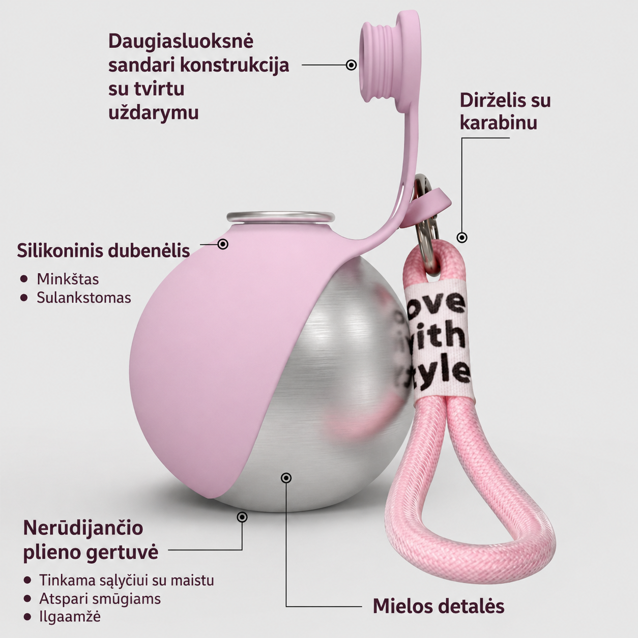 Gurkšt™ 2-in-1 gertuvė su dubenėliu